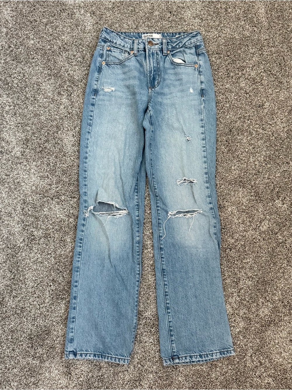 Garage Light Blue Distressed High Rise Women’s Jeans